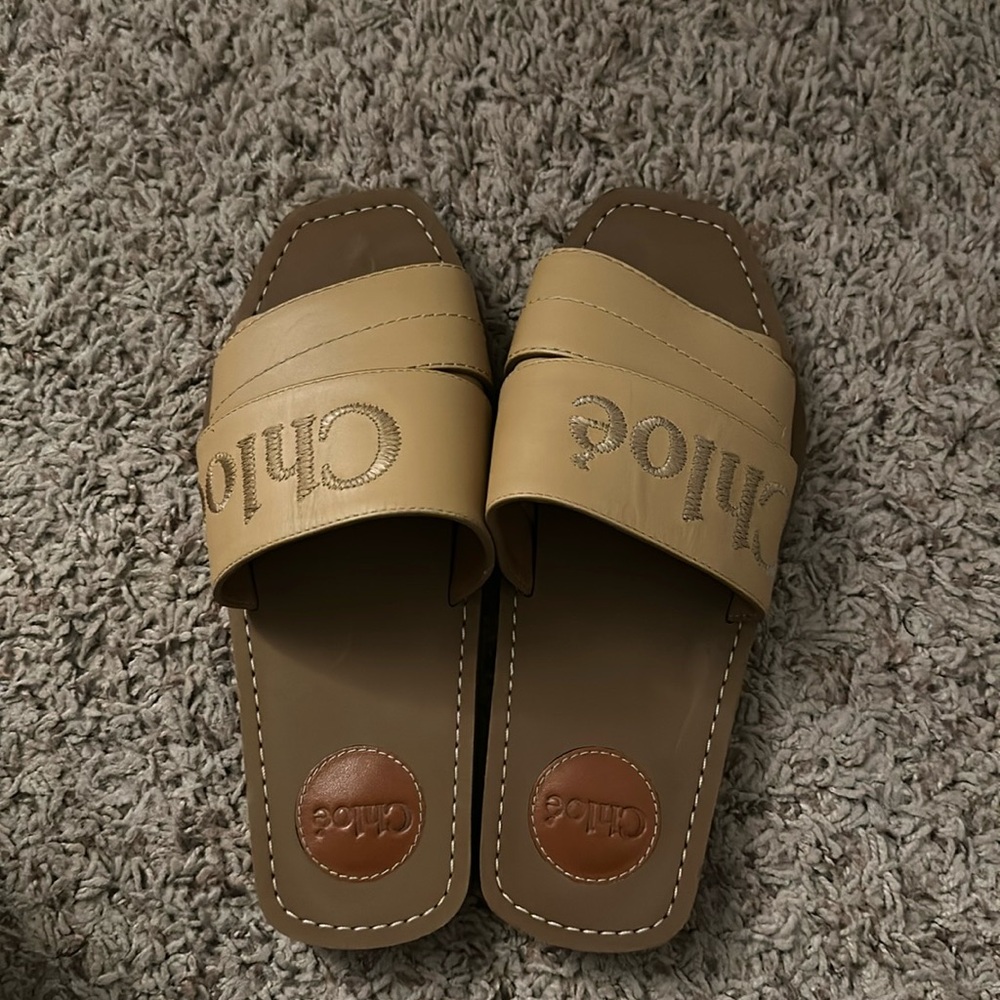 Leather Chloè Woody Mules